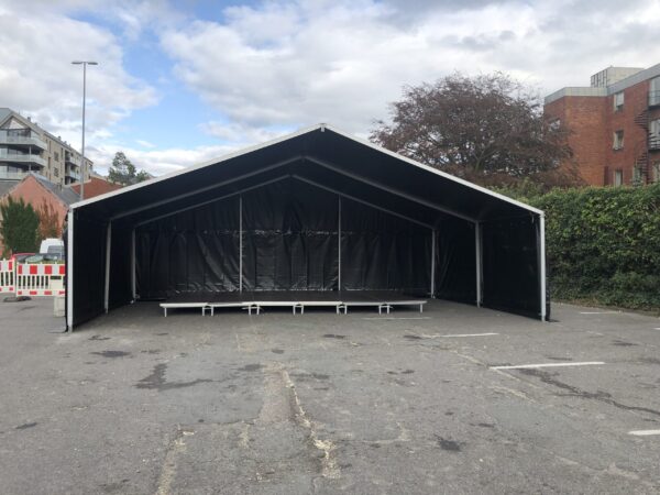 Scenetelt, 9 x 3 meter, SORT