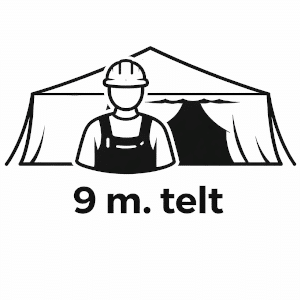 Lejpartytelt.dk op-/nedtager telt, 9 meter