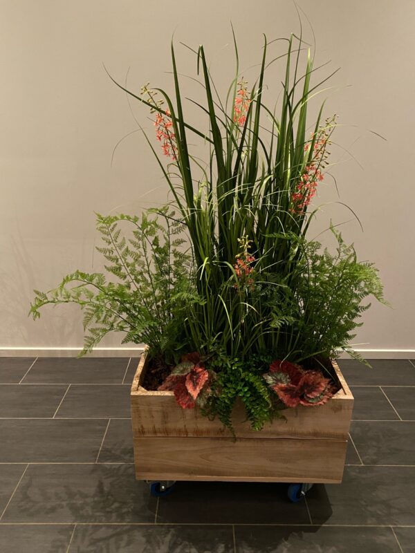 Blomsterkasser, rullende, plastik blomster - Image 3